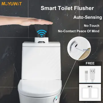 Automatic Toilet Flusher, Infrared Sensor Touchless Toilet Flusher Kit,  Hands Free External Infrared Sensor Toilet Flusher, Waterproof and Easy