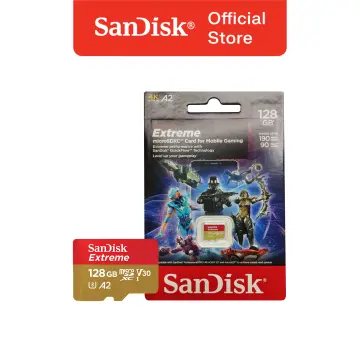 SanDisk Extreme microSDXC Mobile Gaming SKU, SQXAA 128GB, V30, U3, C10, A2,  UHS-I, 190MB/s R, 90MB/s W, 4x6