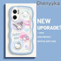 Chenyyka ปลอกสำหรับ Xiaomi MI Redmi 10 5G เคสกรณีการ์ตูน Sanrio สีสันสดใสขอบครีมคลื่นเคสมือถือนุ่มกันกระแทกแบบใสสร้างสรรค์เคสโปร่งใสลายกล้องถ่ายรูปเรียบง่ายอ่อนโยนป้องกัน