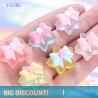 ?【Lowest price】TANG 5ชิ้นกล่องของขวัญเรซินขนาดเล็กเรืองแสงรูปดาวห้าแฉกอุปกรณ์ตกแต่งผม DIY สติกเกอร์ถ้วยน้ำเคสรองเท้าใส่โทรศัพท์