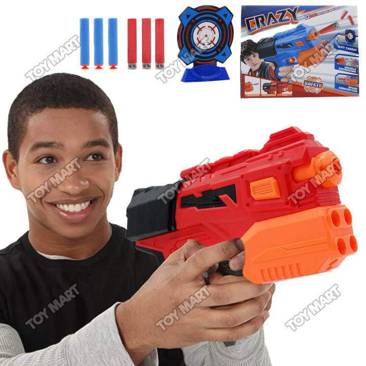 High Quality Simulation Shooting Game Toy Nerf Blaster Toy Gun w/ Target and 6 Soft Bullet
