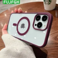 {L electronic shell} โปร่งใสสำหรับ Magsafe Magnetic Wireless Charging Case สำหรับ iPhone 14 13 12 11 Pro Max Mini X Xs XR 7 8 Plus Hard Acrylic Cover