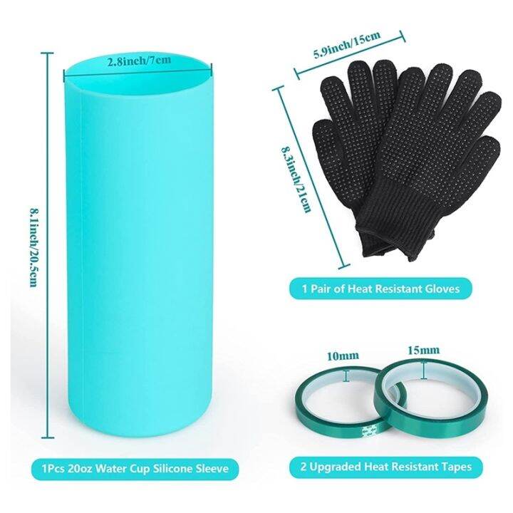 jhd-sublimation-tumblers-silicone-bands-sleeve-kit-for-20-oz-straight-blanks-cups-with-heat-resistant-gloves-transfer-tapes