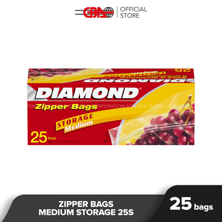 Purchase Wholesale DIAMOND Storage Bags Zipper Bags Medium Storage 25's  25's Box (12 boxes per carton) from Trusted Suppliers in Malaysia