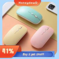 HONEYDEWD บางเฉียบ ชาร์จใหม่ได้ ปิดเสียง บลูทูธ เมาส์ไร้สาย 2.4G เมาส์