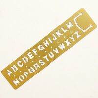 ตัวอักษรดิจิตอลทองเหลืองวินเทจไม้บรรทัดที่คั่นหนังสือเหล็กทองเหลืองสำหรับสมุดบันทึกท่องเที่ยว Midori อุปกรณ์เสริมสำหรับวางแผนเครื่องเขียนแผ่นหนังสือ