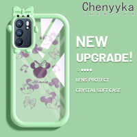 เคส Chenyyka สำหรับ OPPO Reno 6 5G Reno 6 Pro 5G 6Z Reno 5G เคสการ์ตูนน่ารักลายมินนี่กันกระแทกหลากสีเคสโทรศัพท์โปร่งใสซิลิโคนนิ่มที่สร้างสรรค์เคสเลนส์กล้องถ่ายรูปมอนสเตอร์ตัวน้อย