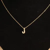 Lucky 999 Fashion Jewelry Letter J Pendant Gold Plated Charm ...