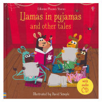Usborne llamas in pyjamas Usborne Pajama Party and other 12 English bedtime stories childrens natural spelling stories 6 in 1 with CD to cultivate language sense English original picture books imported books