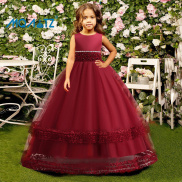 MQATZ Đầm Hoa Công Chúa Cô Gái Tiệc Tùng Trang Phục Đính Hạt Trang Trọng