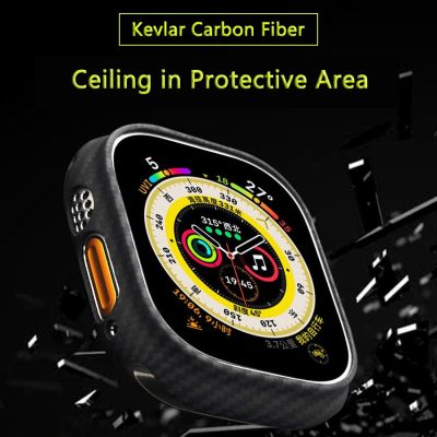 Matte Glossy Genuine Carbon Fiber Protective Bumper Frame Case For Apple Watch Ultra 49Mm 8 7 6 45Mm 44Mm Armor Thin Slim Cover