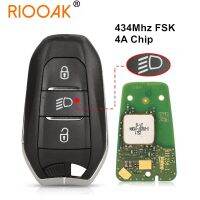 ชิปกุญแจรถ434Mhz FSK 4A สำหรับ Peugeot 3008 5008 2016 Citroen C3ศิลปะควบคุม Keyless Fob ไฟ