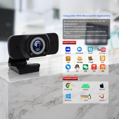 ✾№ FHD 1080P Webcam Conference Video Calling Computer USB 2.0 Camera With Microphone Clip-on Digital Camcorder Online Course