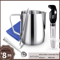 [hot]☌  Frothing Pitcher with Blender Espresso Steaming Barista Frother Cup Cappuccino Jug