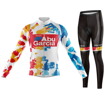 2023 ABUGARCIA ทีม Cyling Bycicle ชุดเอี๊ยมกางเกง Ropa จักรยานเสือภูเขาย์9D เจลขี่จักรยานกางเกงสูทแขนยาว