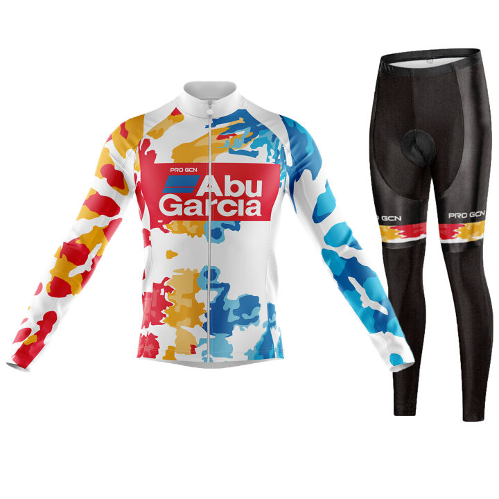 2023-abugarcia-ทีม-cyling-bycicle-ชุดเอี๊ยมกางเกง-ropa-จักรยานเสือภูเขาย์9d-เจลขี่จักรยานกางเกงสูทแขนยาว