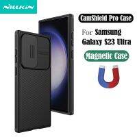 สำหรับ MagSafe เคสพิเศษสำหรับ Samsung Galaxy S23 NILLKIN CamShield กล้องเลื่อนชาร์จไร้สายแม่เหล็กฝาครอบสำหรับ Samsung S23Ultra