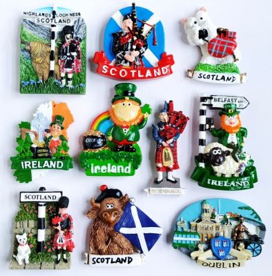 United Kingdom Dublin Ireland Scotland 3D Fridge Magnets Tourism Souvenirs Refrigerator Magnetic Stickers Home Decortion