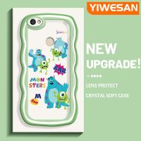 YIWESAN เคสสำหรับ Xiaomi Redmi โน๊ต5A,เคส Y1การ์ตูนสัตว์ประหลาดแฟชั่นขอบครีมเวฟเคสโทรศัพท์แบบใสดีไซน์ใหม่เลนส์กล้องถ่ายรูปเคสใสกันกระแทกเคสป้องกันซิลิโคน