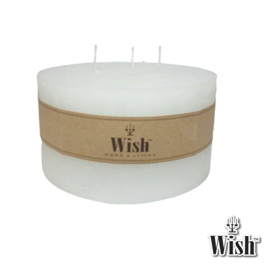 เทียนแท่งสีขาว (3 ไส้เทียน) White Pillar Candle (3 Wicks) - ขนาด 5.5 x 3 นิ้ว, 5.5 x 4 นิ้ว, 5.5 x 6 นิ้ว 🔥 สินค้าพร้อมส่ง 🔥
