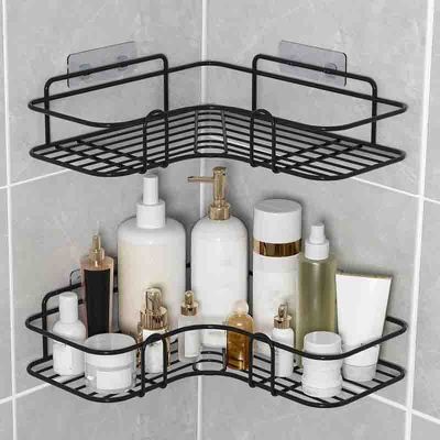【CW】Bathroom Shelf Kitchen Organizer Shelves Corner Frame Iron Shower Caddy Storage Rack ที่วางแชมพูสำหรับอุปกรณ์ห้องน้ำ