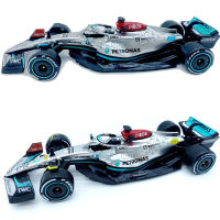 Bburago 2022 F1 Benz-AMG W13 Racing Cars #44 Hamilton #63 Russell 1:43 Alloy Luxury Car Model Toys Gifts For Children