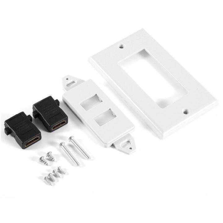 new-popular89-hdmi-2พอร์ต-wall-face-plate-panel-outlet-1080p-cover-couplerhot