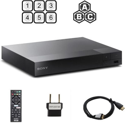 S O N Y BDP-S1700 Multi Region Blu-ray DVD, Region Free Player 110-240 Volts, HDMI Cable & Dynastar Plug Adapter Package Smart / Region Free