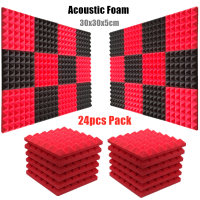 1224Pcs 30x30x5cm Studio Acoustic Soundproof Foam Sound Absorption Treatment Panel Tile Wedge Sound-Absorb Spong Pad