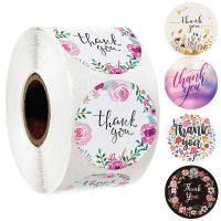 50-500PCS 1inch Round Flower Thank You Stickers Seal Labels for Gift packaging Decoration Stationery Sticker Custom Labels Stickers Labels