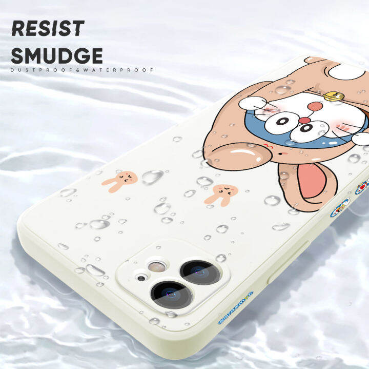 เคส-ggk-สำหรับ-oppo-reno10-pro-5g-ใหม่เคสโทรศัพท์ลายการ์ตูนแมวโดราเอมอนน่ารักลายขอบสี่เหลี่ยมปลอกซิลิโคนเหลวคลุมทั้งหมดเคสป้องกันกล้อง