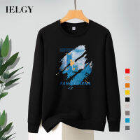 IELGY เสื้อสเวตเตอร์ผู้ชายแบบเรียบง่ายพร้อมคอกลมและแขนยาว