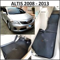 ผ้ายางปูพื้นรถยนต์ ถาดยางปูพื้น พรมปูพื้นรถ TOYOTA ALTIS &amp;gt; 2008 2009 2010 2011 2012 2013 &amp;gt; 5 ชิ้น หน้า 2 หลัง 3