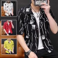 Han edition summer mens short sleeve male students at five the flower jacket adolescents