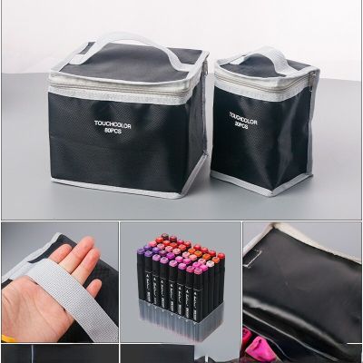 30/40/60/80 Color Marker Pen Storage Pen Bag Multi-function Large Capacity Zipper Folding Pen Bag with Detachable Base