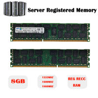 Samsung Memoria RAM DDR3 8GB 1333MHz 1600MHz 1866MHz หน่วยความจำเซิร์ฟเวอร์ PC3L PC3-10600R PC3-12800R PC3-14900R 240Pin REG ECC DDR3 = 1.5V DDR3L = 1.35V RAM หน่วยความจำที่ลงทะเบียนสนับสนุน Workstation/X58/X79 Server