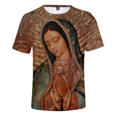 Summer Guadalupe Virgin Mary Catholic T Shirts 3D Printed Men Women T Shirt Oversized Streetwear Cosplay Boys Girls Tops Clothes