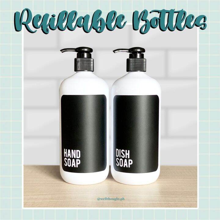 MATTE 500ML Minimalist Hand/Dish Soap White Plastic Pump Bottle with