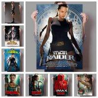 Classic Action-Adventure Movie Lara Croft: Tomb Raider Family Wall Art Deco Poster-Angelina Jolie นำแสดงโดย-วัสดุผ้าใบ-เหมาะสำหรับคนรักภาพยนตร์และแฟนๆของการกระทำ-การผจญภัย-ไม่รวมกรอบ