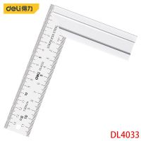 Deli DL4033 Steel Square Measuring Tools Specification: 150mm Stainless Steel Tape + Aluminum Alloy Base Dual Scale Design Linear Measurement