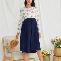 【DT】hot！ Pregnancy Maternity Printed Wear Breastfeeding Floral Nursing Dresses