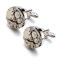 【YF】 Mechanical Watch Movement Cufflinks for Mens Shirt Cuff Functional Mechanism Brand Links Designer Jewelry