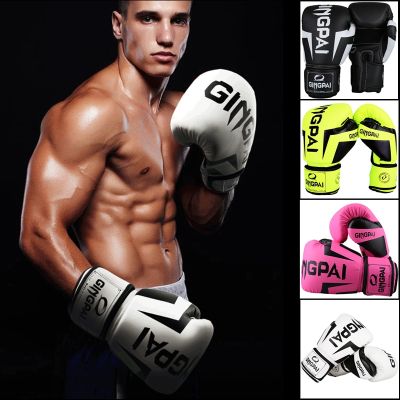 ถุงมือฝึกฝนการต่อสู้แฟชั่นสำหรับผู้ชายและผู้หญิงถุงมือ MMA มืออาชีพ10ออนซ์12ออนซ์นวมชกมวยใหม่