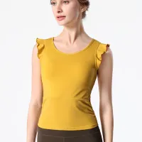 Camel womens yoga vest with removable chest pads dvTH