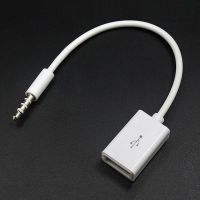 3.5mm Car Cable Male Car AUX Audio Plug Jack To USB 2.0 Female Converter Adapter Black White Color Can Choose