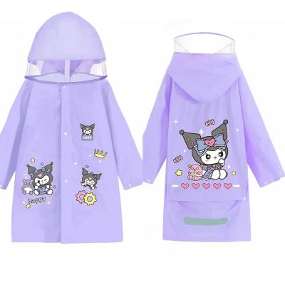 Kids Raincoat Sanrioes Anime Kuromi Mymelody Pochacco Childrens Cartoon Raincoat Waterproof Rain Coat Girl Boy Camping Waterproof Rainwear