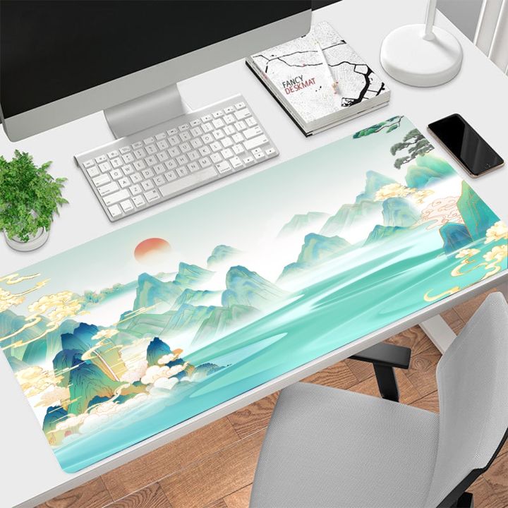 crane-sea-wave-mouse-pad-อุปกรณ์เล่นเกม-แผ่นรองเม้าส์ญี่ปุ่นขนาดใหญ่-kawaii-table-pad-แผ่นรองเม้าส์คอมพิวเตอร์-xxl