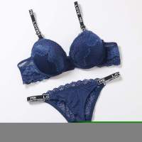 Underwear Pretty Quality Good Set Lingerie V Deep Embroidery Women’s Sexy Set Panty And Bra Lace Set Bra Up Push