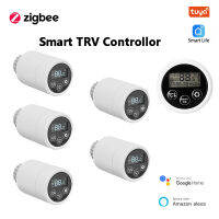 Tuya Zigbee 3.0สมาร์ทเทอร์โมหม้อน้ำวาล์วอุปกรณ์ขับเคลื่อน TRV โปรแกรมควบคุมอุณหภูมิกับ Alexa เกตเวย์บ้าน