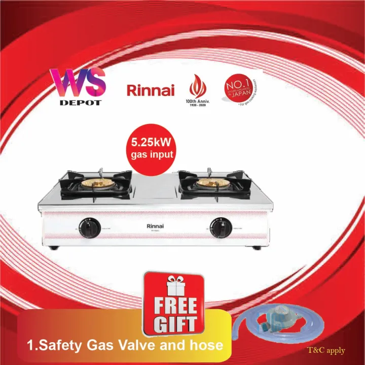(PreOrder) Rinnai RT702SCC Table Top Double Ring and Turbo Burner Gas Stove Cooker / Rinnai
